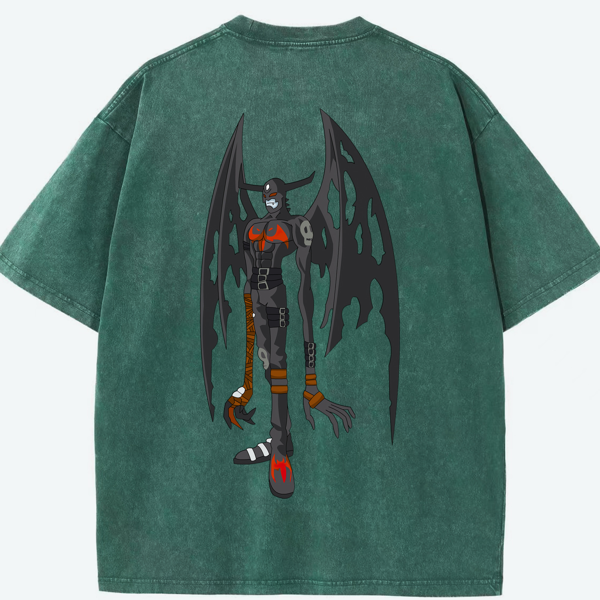 （画像用） Digimon デジタルモンスター/デジモン 綿100% ヴィンテージ風 半袖Tシャツ（背面プリント）